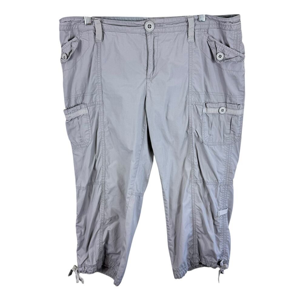 Natural Reflections 100% Cotton Tan Lightweight Capri Hiking Pants Size 14